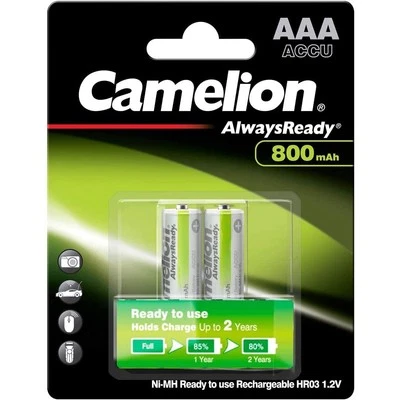 [17408203] CAMELION Pack 2 accus LR03 Ready To Use NiMH 800mAh - Photo 1/4