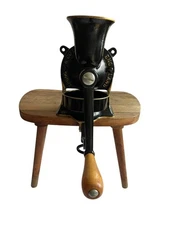 Vintage black SPONG & CO LTD Coffee Mill #1 Made In England Cast Iron Grinder 