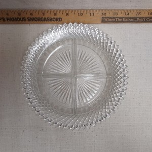Hocking Glass Comp.-Miss America Clear Relish Dish-1930's-Depression Glass