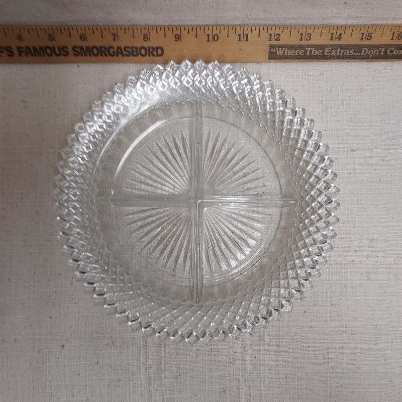 Hocking Glass Comp.-Miss America Clear Relish Dish-1930's-Depression Glass