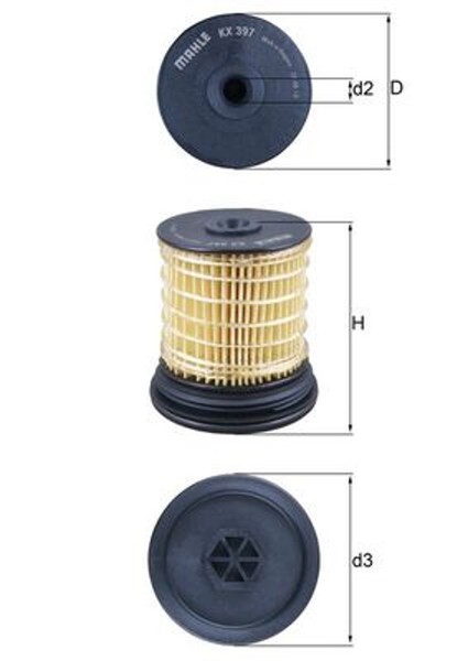 Kraftstofffilter Mahle KX 397 Filtereinsatz FüR L07 Antara Lancia Jeep Opel Cdti-image