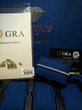 Real Silver 3mm Tennis Bracelet MOISSANITE VVS D GRA Certified Mens Ladies Iced