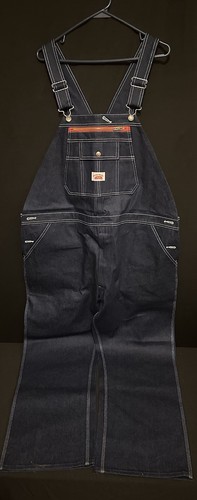 ROUND HOUSE Bib Overalls Carpenter Blue 42 X 30 Denim Jeans