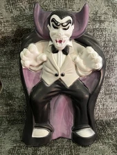 General Foam Plastic  Vampire Blow Mold  w/Light Halloween Dracula 36”Vintage