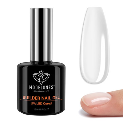Modelones Builder Nail Gel, 7-In-One Clear Builder for Nails, LED Lamp Cured Col
