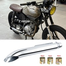 For Yamaha YBR 125 1250 110 250 Exhaust Muffler Pipe 2" Stainless Steel Slip-On