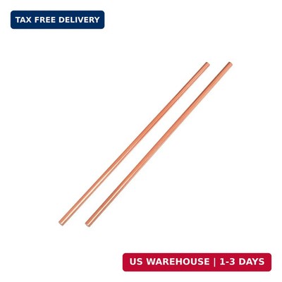 2PCS Pure Copper Round Rod 0.20'' Dia x 8'' Length 99.98% Bare Solid Copper Rod Us