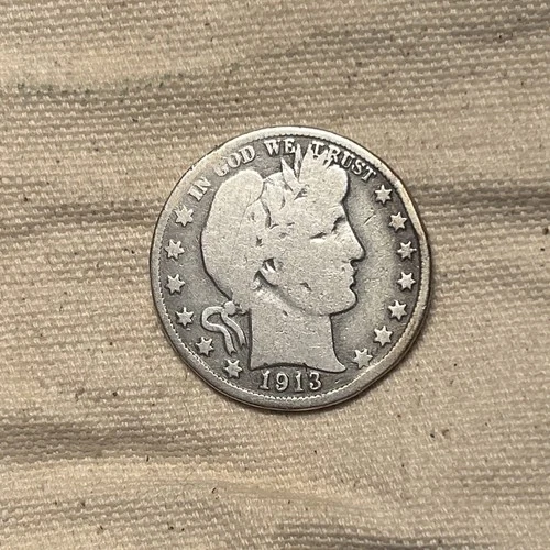 1913-P Liberty Barber Silver Half Dollar 50c Very Good VG ZM