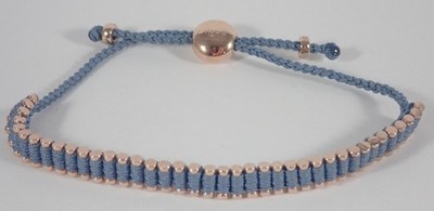 LINKS OF LONDON RGV 925 STERLING SILVER MINI FRIENDSHIP BRACELET w SKY BLUE CORD
