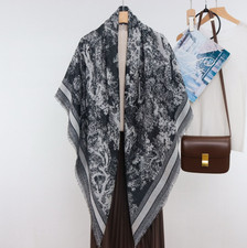 70 cashmere 30 silk Animal jungle double side printed square Wrap shawl 53"