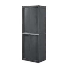 4-Shelf Garage Storage Cabinet Freestanding Plastic Utility Cabinet Cupboard US