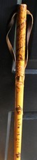 Hand Carved Wooden Walking Stick 47" Life Is Good Hiking Staff Pyrography, Lynn