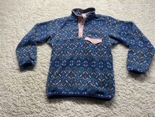 Patagonia Girls' XL 14 Synchilla Snap-T Pullover Tundra Cluster Print Aztec