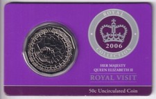 AUSTRALIAN: 2006 50 CENT HER MAJESTY QUEEN ELIZABETH II ROYAL VISIT COIN    ..
