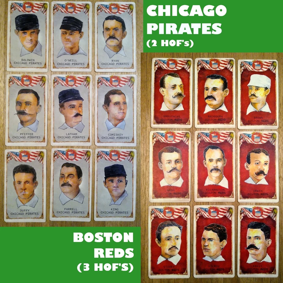 Old Frog 1890 PLAYERS LEAGUE 72 card 8 team 17 HOF complete set baseball ward - Image 3 of 4