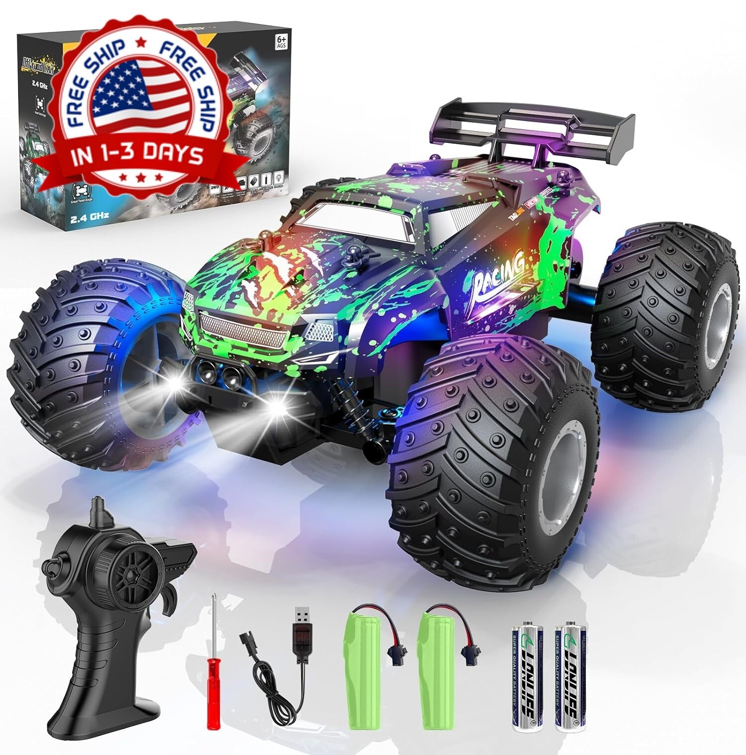 Carros Control Remoto Carrito Todoterreno de Alta Velocidad Para Ninos 1:18