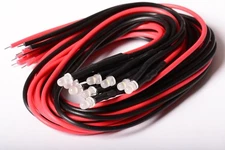 10 PINK FOGGY DIFFUSED LED 3mm WIRED 30cm WITH RESISTANCE 12v WITH CABLE A1C15