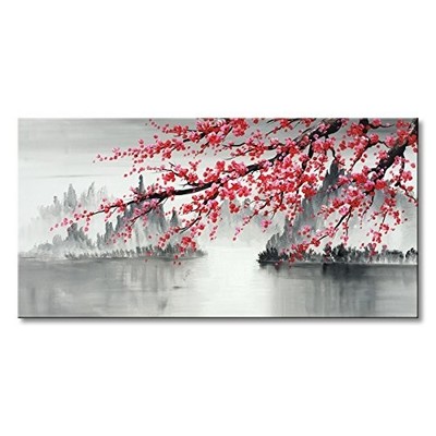 Wall Art Canvas Blossom Flower Floral Black White Modern Home