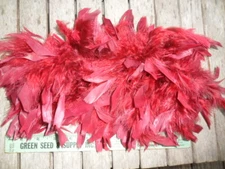 Vintage Marching Band Hat Feather Maroon / Wine - Plume