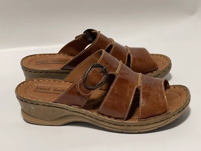 JOSEF SEIBEL Leather Slide Sandals Sz 42 EU Women Brown | eBay display picture 1