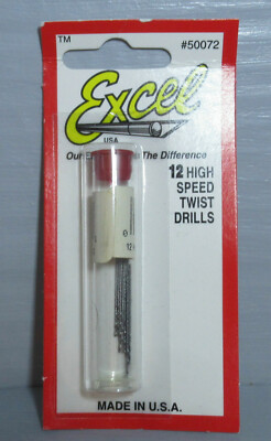 EXCEL #50072 12 HIGH SPEED TWIST DRILLS 