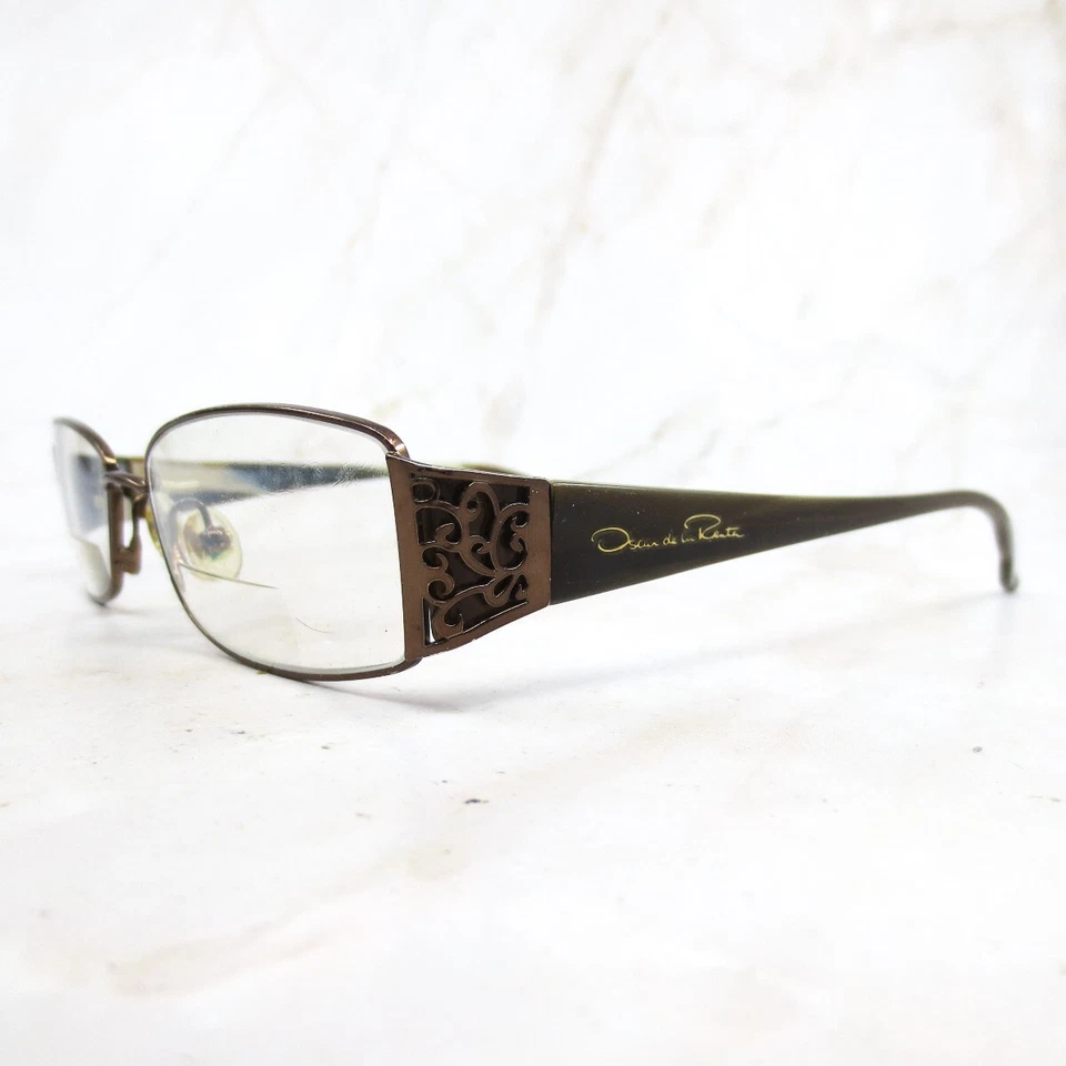 Marco de gafas Oscar De La Renta CUSLR11-200 para mujer marrón medio borde 53-17-135 Foto 2 de 4