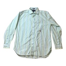 Tommy Hilfiger 80's 2 Ply Fabric Long Sleeve Button Up Cotton Shirt Mens Size M