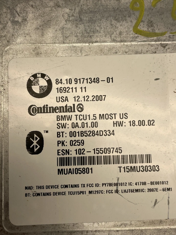 BMW 328XI E90 2008 control Bluetooth comunicación telemática 84,109171348-01 Foto 4 de 4