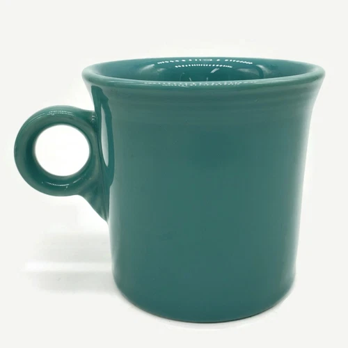 Fiestaware Turquoise Ceramic Mug Coffee Cup USA By Homer Laughlin 3 1/2" Tall