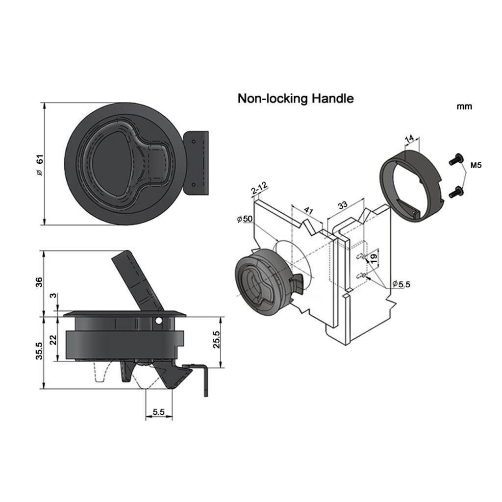 2Pcs Stainless Steel Flush Pull Latch Lift Ring Handle Flush Boat Hatch Locker
