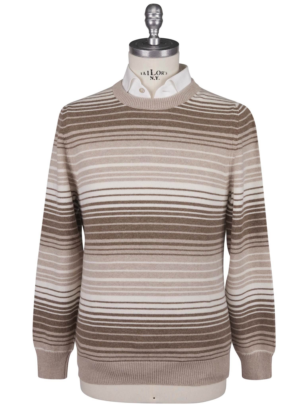 НОВЫЙ МНОГОЦВЕТНЫЙ КАШЕМИРОВЫЙ СВИТЕР KITON С КРУГЛЫМ ВЫРЕЗОМ ГОРЛОВИНЫ EU 50 - US 40 - M US632 64890₽