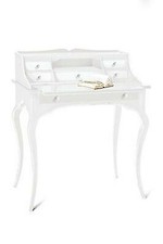 TAVOLO SCRIVANIA 5 CASSETTI LACCATO BIANCO OPACO