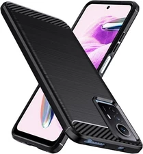 For XIAOMI REDMI NOTE 12S 4G CARBON FIBRE CASE SLIM HEAVY DUTY BLACK PHONE COVER