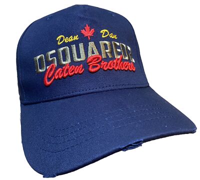 Dsquared2 Italian Design Caten Bros NEW Baseball Hat Navy Blue Born In Canada