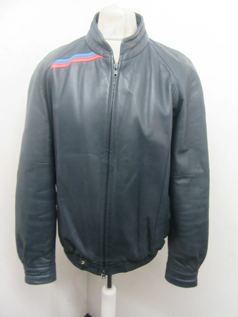 VINTAGE 80 S BMW M SPORT LAMB LEATHER CLASSIC SPORTS CAR JACKET SIZE UK46 EU56