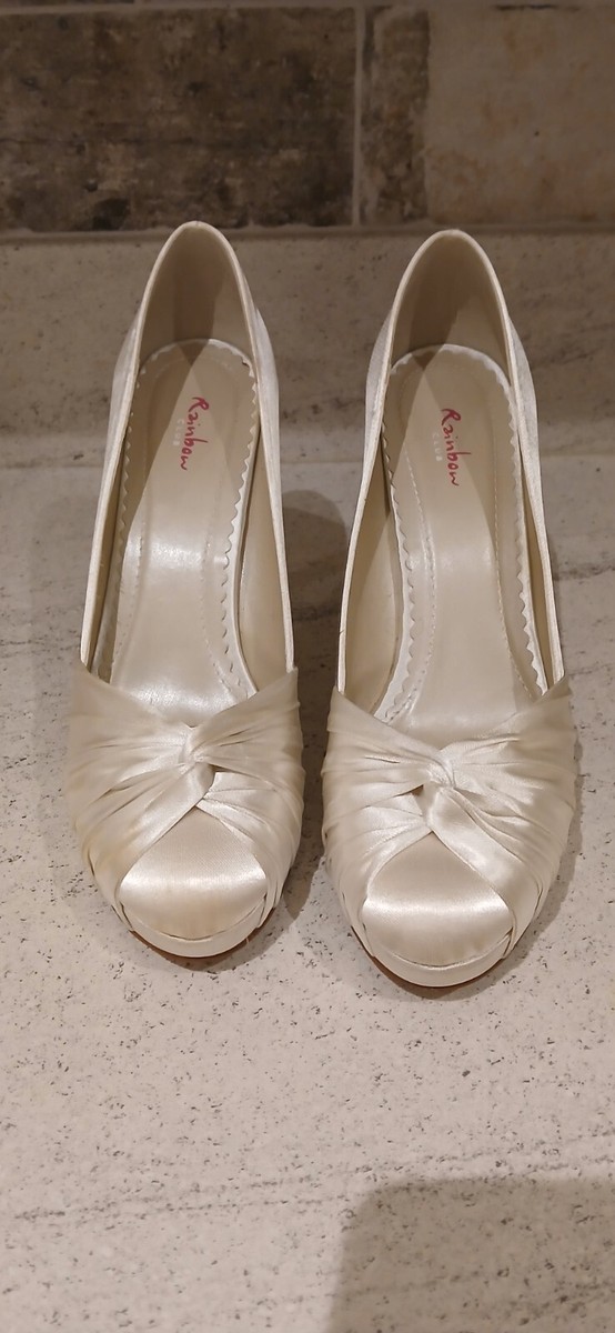Rainbow Club satin, high heel, ivory shoes size UK - Main Image