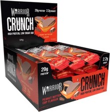 Warrior Crunch 12 x 64g Protein Bars 20g Protein High Impact Nutrition Snack Bar