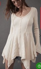 NWT Free People Primrose Thermal Tunic top Ivory color Size Small