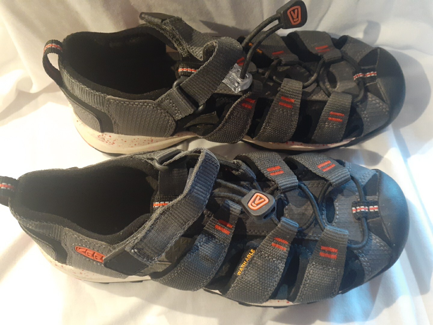 Sandali Keen Ragazzo Youth 3 Grigio Nero Rosso Ottime Condizioni