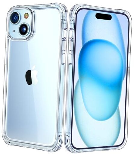 Mkeke for iPhone 15 Case [Not Yellowing] [Military-Grade Drop Protection] Clear