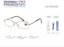 Occhiali da lettura vista in metallo graduati con vari diottrie e colori 