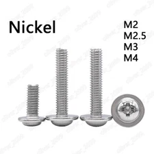 M2 M2.5 M3 M4 Nickel Phillips Cross Recessed Pan Head Screws With Collar