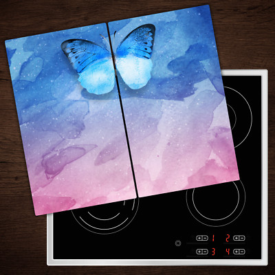 Herdabdeckplatten aus Glas Spritzschutz Schmetterling Retro - 2x30x52 cm