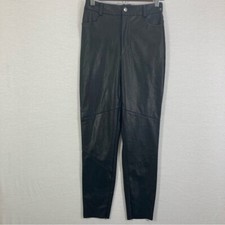 XLE Black Faux Leather High Rise Slim Leg Pants size XS