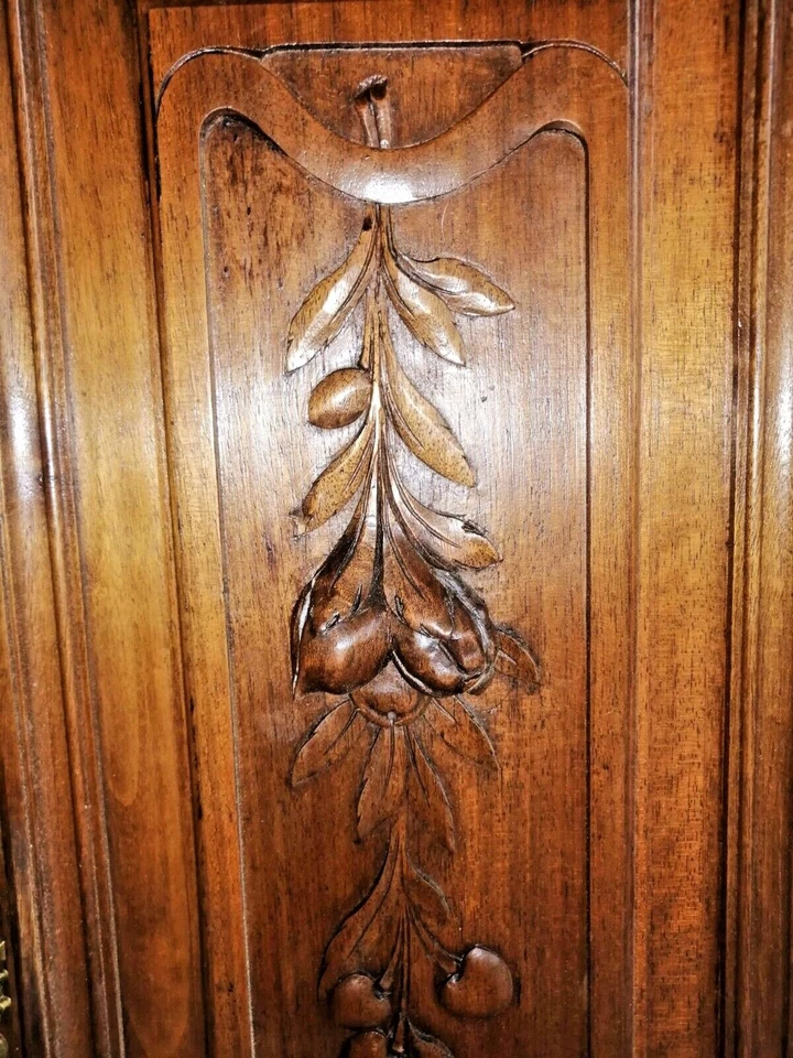 Par de porta de painel de avelã arquitetônica antiga francesa 27" carvalho maciço - Imagem 3 de 3