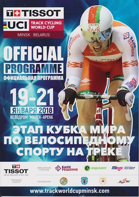 Offizielles Programmheft des UCI World Cup Track 2018 Minsk/BLR Bahnrad Weltcup