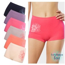 6 Pack Women Comfort Seamless Sport Boyshort Boxer Panty Underwear Free One Size