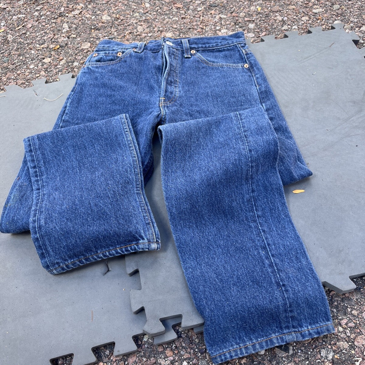 Levi's 501 Jeans Vintage Mens W30 L34 Straight Leg Button-Fly Blue