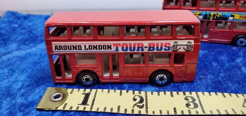 Vtg Matchbox Leyland Titan Tour Bus Lot (3) Red Diecast London New York - Picture 7 of 17