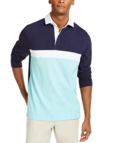 Chest Stripe Long Sleeve Polo Shirt 